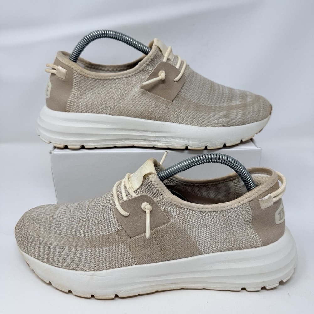 Hey Dude Sirocco Stretch Sox Womens 10 Neutral Beige Knit Slip On Sneakers 40148